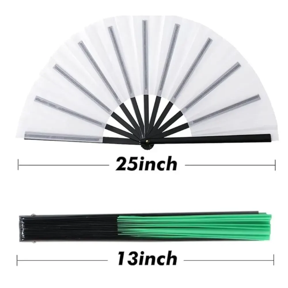 NWT Gionforsy 4pcs Clap Fan Fabric Large Folding Set Decorative Hand (White)